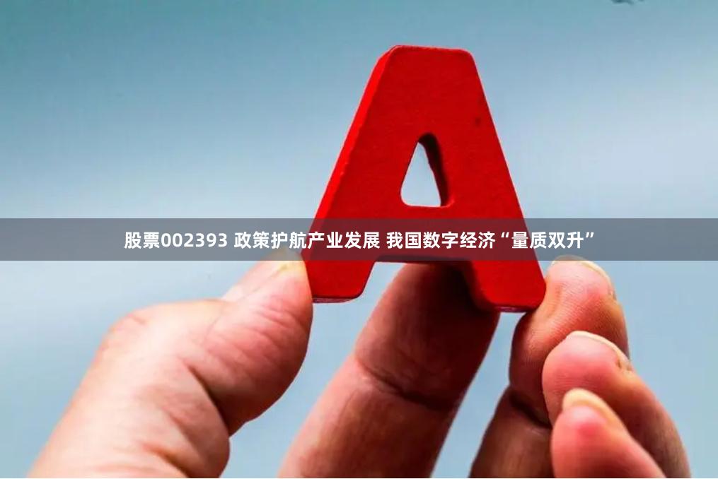 股票002393 政策护航产业发展 我国数字经济“量质双升”